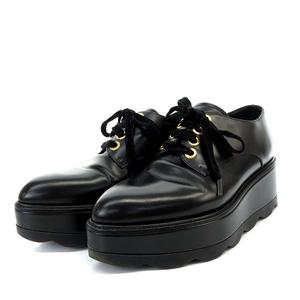 PRADA 厚底レザープラットフォーム シューズ