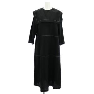 未使用品 ル フィル LE PHIL 23SS セーラーカラーワンピース リネン混  