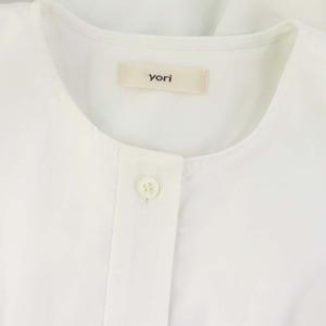 ヨリ yori 22AW スカラップカットワークブラウス ノーカラー 長袖 F 白 
