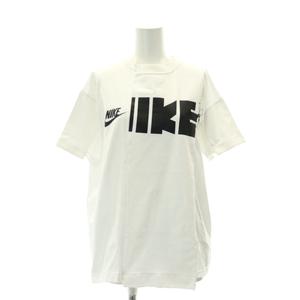 サカイ sacai ×NIKE ハイブリッド 再構築 Tシャツ カットソー 半袖 S 白 ホワイト /HK ■OS レディース