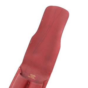 エルメス HERMES メドールペンケース レザー 赤 レッド ◯Z刻印 /SR6