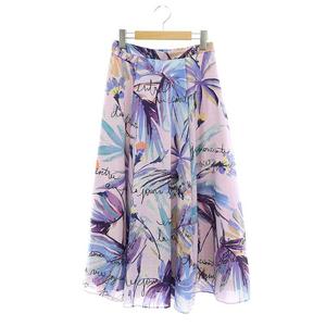 グレースコンチネンタル24SS ダイアグラムリゾートリーフプリントスカート 