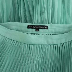 ツルバイマリコオイカワバイカラープリーツスカートミントサイズ34