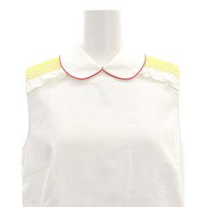 miumiu　ミュウミュウ　ペプラム　シャツ　ノースリーブ　ホワイト　白 楽天市場】【ミュウミュウ】Miu Miu 20SS コットン ポプリン
