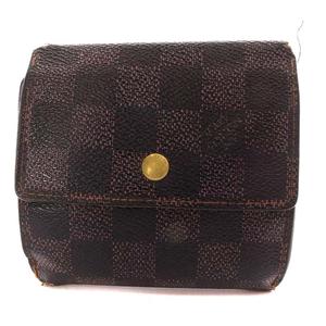 ルイヴィトン LOUIS VUITTON ダミエ ポルトフォイユ エリーズ 財布 三つ折り 茶色 ブラウン N61654 /YO17 ■OH メンズ レディース