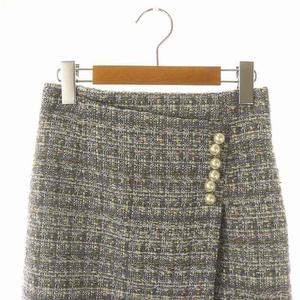 【新品未使用】JUSGLITTYパール付きツイードミニスカート 黒 ジャスグリッティー JUSGLITTY 22AW パール付きツイードミニ