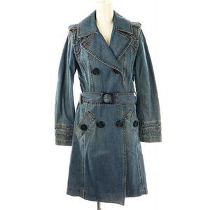 マークジェイコブス MARC JACOBS デニムトレンチコート ベルト付き 4 青 /MI ■OS レディース