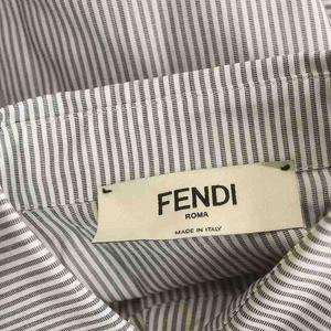 フェンディ FENDI FS7566 ドローストリング ストライプシャツ ブラウス 