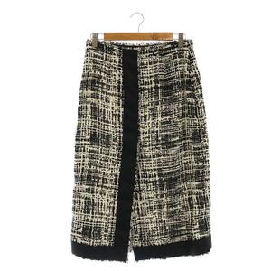PRADA　プラダ　ミックスツイードノーカラー　スカートセットアップ　42　40 セレモニー☆プラダ☆リボンツイードスカートセットアップ42美品