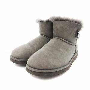 アグ UGG MINI BAILEY BUTTON BLING ショートブーツ ムートン ボア ビジュー 25cm グレー 1003889 /JS レディース