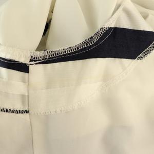 チェスティ Chesty ボーダー 花柄 刺繍 トップス ブラウス 半袖 0 白 