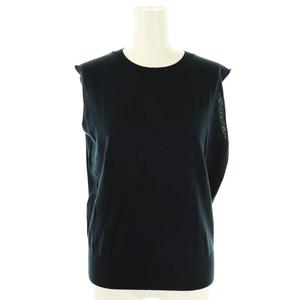 イエナ IENA C/麻 ノースリーブプルオーバー ニット カットソー 紺 /NR