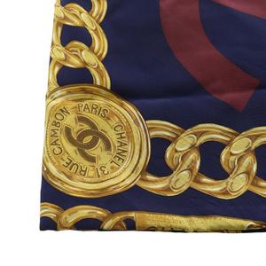 シャネル CHANEL 31 RUE CAMBON シルクスカーフ 総柄 紺 ネイビー /SR26 ■OH レディース