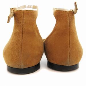 ジミーチュウ JIMMY CHOO パンプス ストラップ ポインテッドトゥ ローヒール 34.5 21.5cm 茶 ブラウン /OU レディース