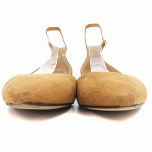 ジミーチュウ JIMMY CHOO パンプス ストラップ ポインテッドトゥ ローヒール 34.5 21.5cm 茶 ブラウン /OU レディース