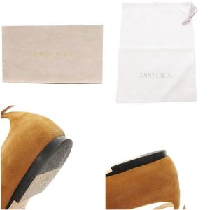 ジミーチュウ JIMMY CHOO パンプス ストラップ ポインテッドトゥ ローヒール 34.5 21.5cm 茶 ブラウン /OU レディース