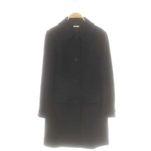 ミュウミュウ miumiu ウール混シングルボタンロングコート ステンカラー 40 紺 /MI ■OS レディース