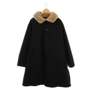 フォーティーファイブアールピーエム  45R 45rpm 81020023 Indigo Satin x Boa 908 Coatコート ステンカラーコート ボア 紺 ベージュ /MI ■OS ユニセックス メンズ レディース