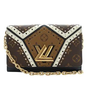 ルイヴィトン LOUIS VUITTON モノグラム ポルトフォイユ ツイストチェーン ウォレット 長財布 ショルダー ロゴ レザー 茶 ブラウン M62872 /AQ ■OS ■OH レディース