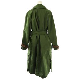 マックスマーラステュディオ Max Mara Studio ツイルスプリングトレンチコート ロング 34 グリーン /HK ■OS レディース