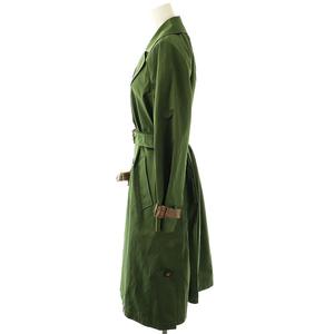 マックスマーラステュディオ Max Mara Studio ツイルスプリングトレンチコート ロング 34 グリーン /HK ■OS レディース