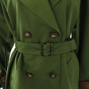 マックスマーラステュディオ Max Mara Studio ツイルスプリングトレンチコート ロング 34 グリーン /HK ■OS レディース