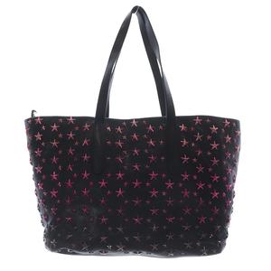 ジミーチュウ JIMMY CHOO SOFIA/M スタースタッズ レザートートバッグ ハンドバッグ 黒 ブラック 紫 パープル /SR25 レディース