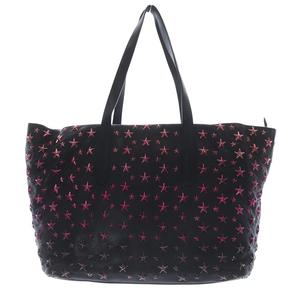 ジミーチュウ JIMMY CHOO SOFIA/M スタースタッズ レザートートバッグ ハンドバッグ 黒 ブラック 紫 パープル /SR25 レディース