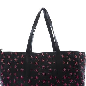 ジミーチュウ JIMMY CHOO SOFIA/M スタースタッズ レザートートバッグ ハンドバッグ 黒 ブラック 紫 パープル /SR25 レディース