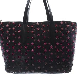 ジミーチュウ JIMMY CHOO SOFIA/M スタースタッズ レザートートバッグ ハンドバッグ 黒 ブラック 紫 パープル /SR25 レディース