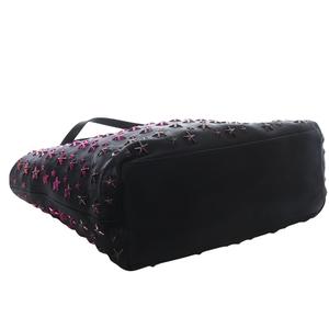 ジミーチュウ JIMMY CHOO SOFIA/M スタースタッズ レザートートバッグ ハンドバッグ 黒 ブラック 紫 パープル /SR25 レディース