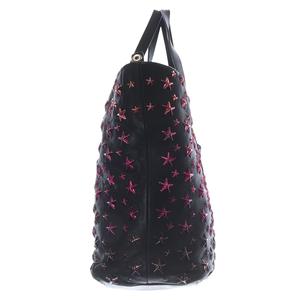 ジミーチュウ JIMMY CHOO SOFIA/M スタースタッズ レザートートバッグ ハンドバッグ 黒 ブラック 紫 パープル /SR25 レディース