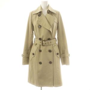 バーバリーブルーレーベル BURBERRY BLUE LABEL トレンチコート スプリングコート ロング ダブル 38 ベージュ /DO ■OS レディース