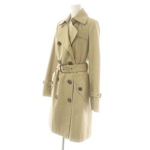 バーバリーブルーレーベル BURBERRY BLUE LABEL トレンチコート スプリングコート ロング ダブル 38 ベージュ /DO ■OS レディース
