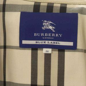 バーバリーブルーレーベル BURBERRY BLUE LABEL トレンチコート スプリングコート ロング ダブル 38 ベージュ /DO ■OS レディース