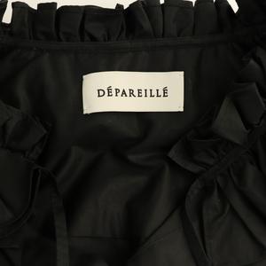 デパリエ　DEPAREILLE フリル付き シルク、コットンブラック半袖シャツ 中古・古着通販】DEPAREILLE (デパリエ) フリルブラウス