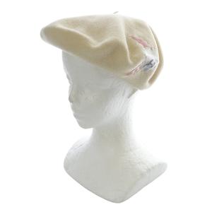 シャネル CHANEL ビニールカメリア ウール ベレー帽 アイボリー /SR53 ■OH レディース