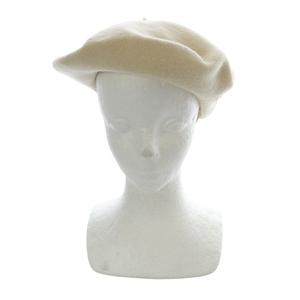 シャネル CHANEL ビニールカメリア ウール ベレー帽 アイボリー /SR53 ■OH レディース