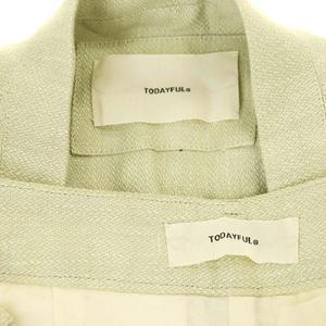 【中古】トゥデイフル 25SS Linen Over Vest Tuck Linen Trousers セットアップ ベスト パンツ ワイド 36 ミント トゥデイフル TODAYFUL 25SS Linen Over Vest Tuck Linen Trousers