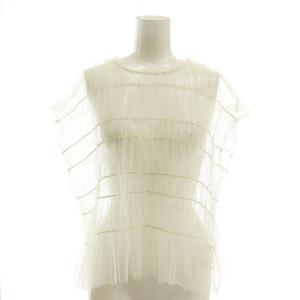 レイビームス Ray Beams チュールシャーリングTシャツ カットソー オフホワイト /DO ■OS ■SH レディース