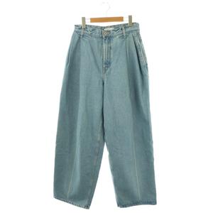 チノ CINOH デニムツータックパンツ ジーンズ ワイド 28 ライトブルー /DF ■OS ■SH レディース