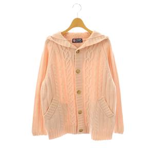 チャップス CHAPS RALPH LAUREN ニットカーディガン フード ケーブル編み S ピンク /AT ■OS レディース