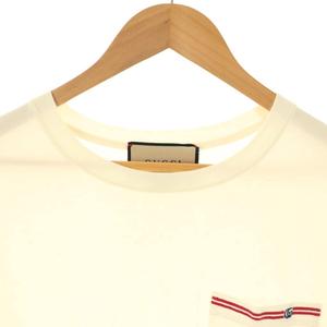 グッチ GUCCI 673710 GG刺繍 ポケット Tシャツ カットソー 半袖 M オフホワイト /ES ■OS ■AD メンズ