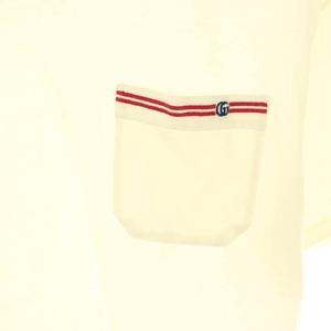 グッチ GUCCI 673710 GG刺繍 ポケット Tシャツ カットソー 半袖 M オフホワイト /ES ■OS ■AD メンズ