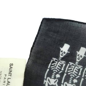 サンローランパリ ケリングタグ付きバンダナ柄 ブラック イタリア製