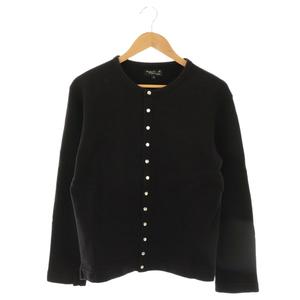 2　アニエスベーオム　定番　プレッションカーディガン　黒　L相当 メンズ オーガニックコットン 長袖 カーディガンプレッション