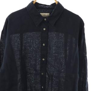 イエナ IENA 25SS ウォッシャブル リネン2WAY シャツ 長袖 ネイビー  