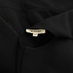 ブラミンク BLAMINK ウールバイヤスバックフリルドレス ワンピース  