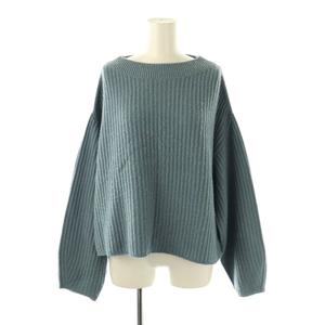 ヒューマンウーマン HUMAN WOMAN 23AW ミドルゲージ地柄ニット セーター 長袖 M ライトブルー /NR ■OS レディース