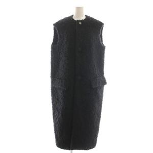 ブラミンク BLAMINK カールシャギー ロングジレ ベスト 36 ブラック